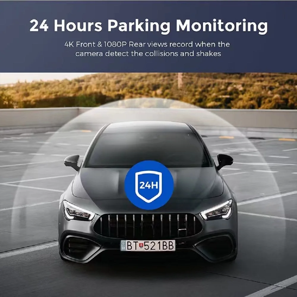 AZDOME M300S 2 ä ڵ ڴ, 4K + 1080P ĸ ī޶, 800MP , GPS  ڵ DVR    ķ, Ʈ 