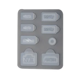 Silicone Dust Protector Set for Game Console - Dustproof Plug and Cover (Clear)