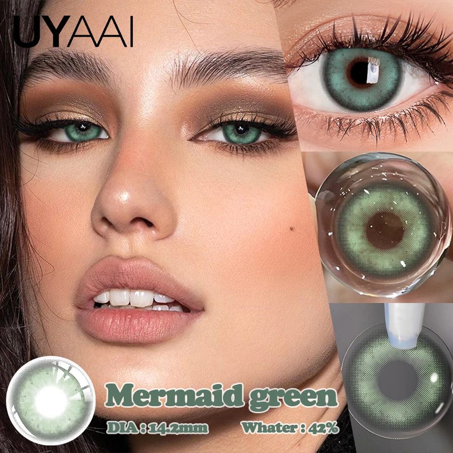 Natural Green Colored Contacts - Enhancing Yearly Lenses