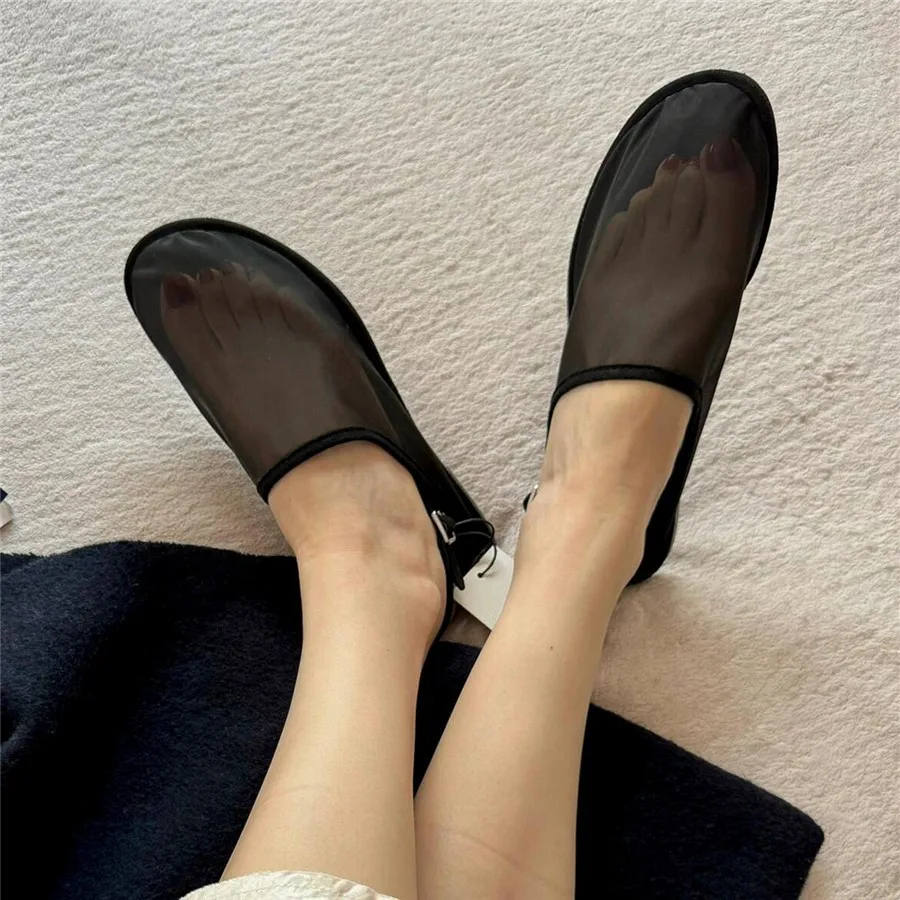 Transparent Mesh Sandals Women Leisure Flats Comfortable