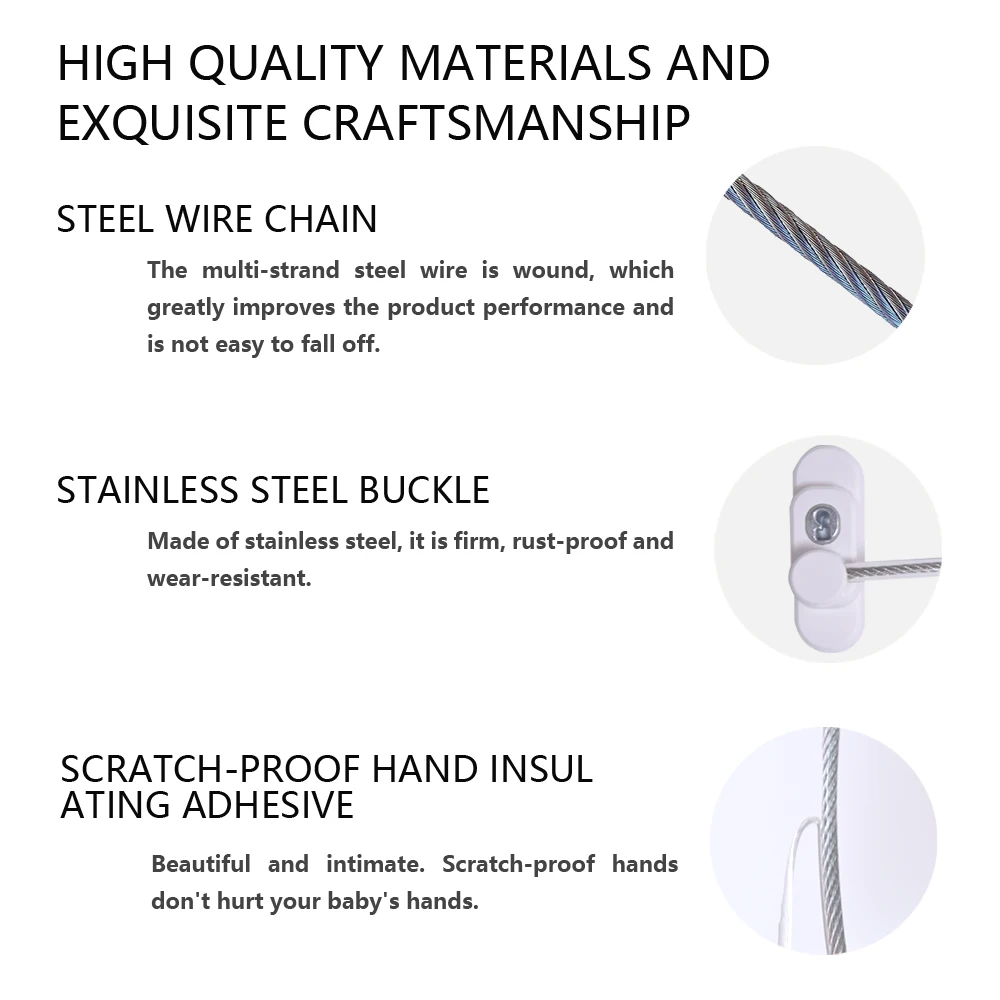 Child lock door window lock safety lock Child Safety Lock Window Lock Stainless Steel Cable Use Screws To Fix Baby Safety Accessories
