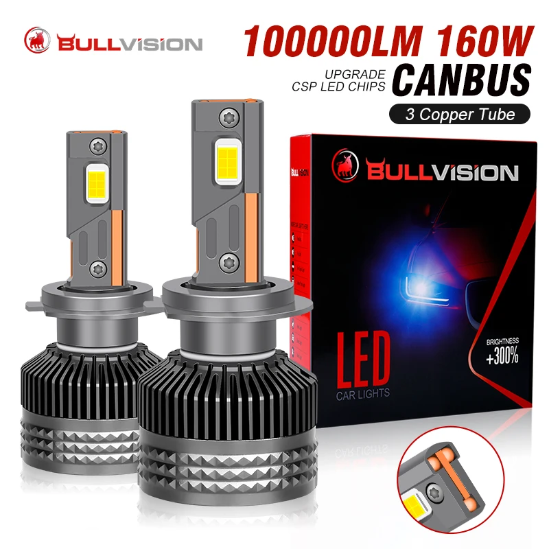 100000LM 160W H7 LED Canbus Car Headlights Bulbs H4 HB3 9005 HB4 9006