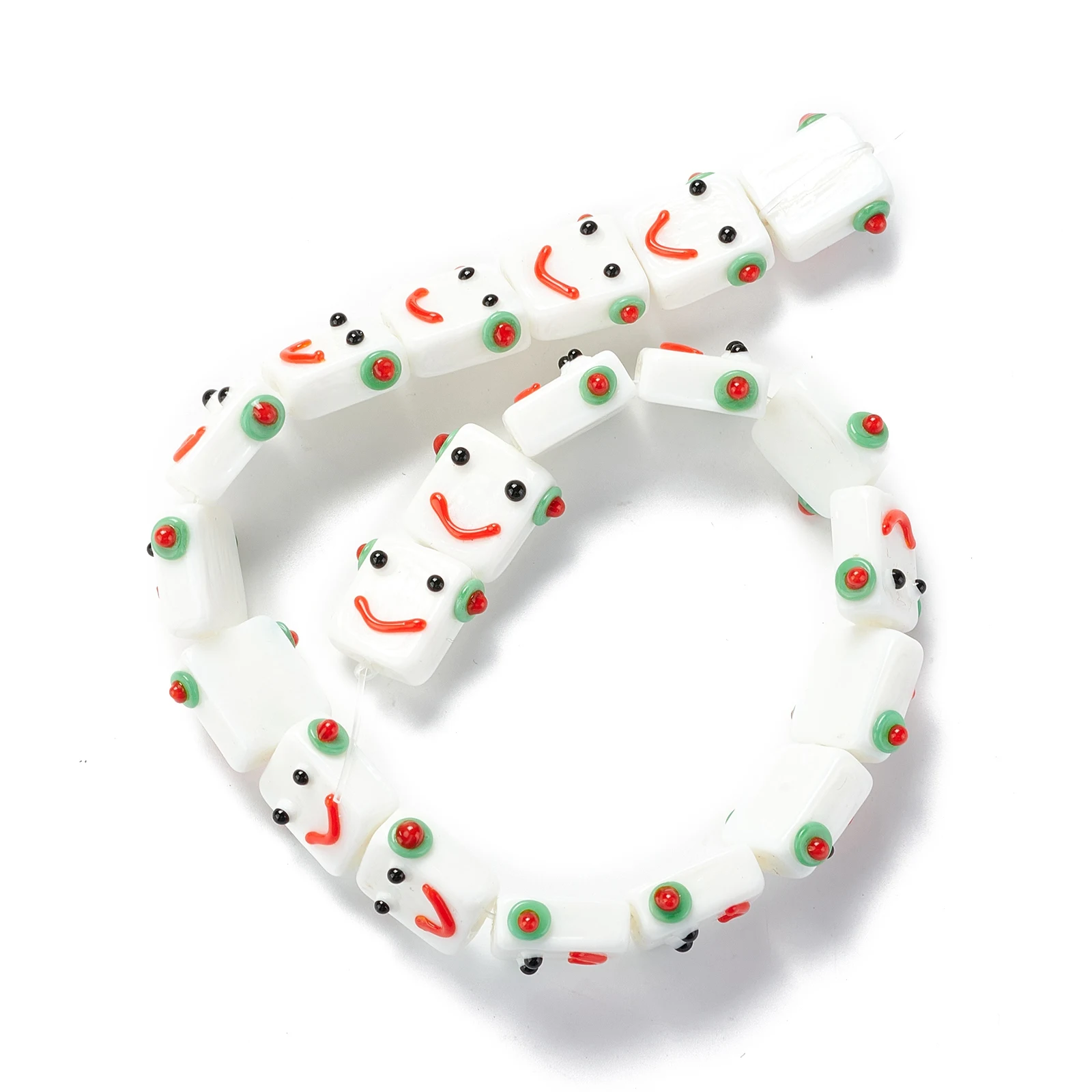 20pcs Cute Lampwork Glass Beads Robot Head Loose Spacer Beads for DIY Bracelet Earrings Making Women Jewelry Gifts