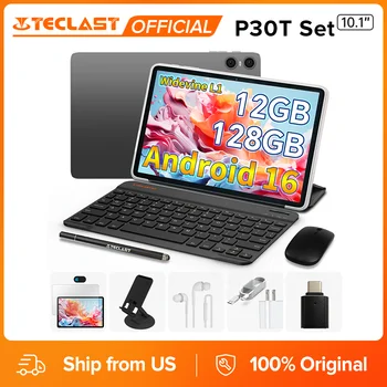 Teclast P30T Set 10.1" 120Hz Android 16 Tablet T7200 8-core Max. 12GB RAM 128GB ROM Keyboard/Case/Mouse/Stylus/Headphone/Stand 1