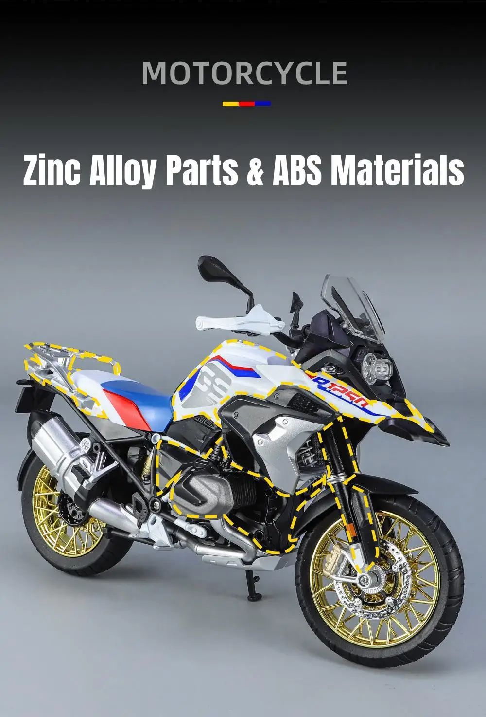 1/9 BMW Motorrad R1250 GS Diecast Model Motosiklet