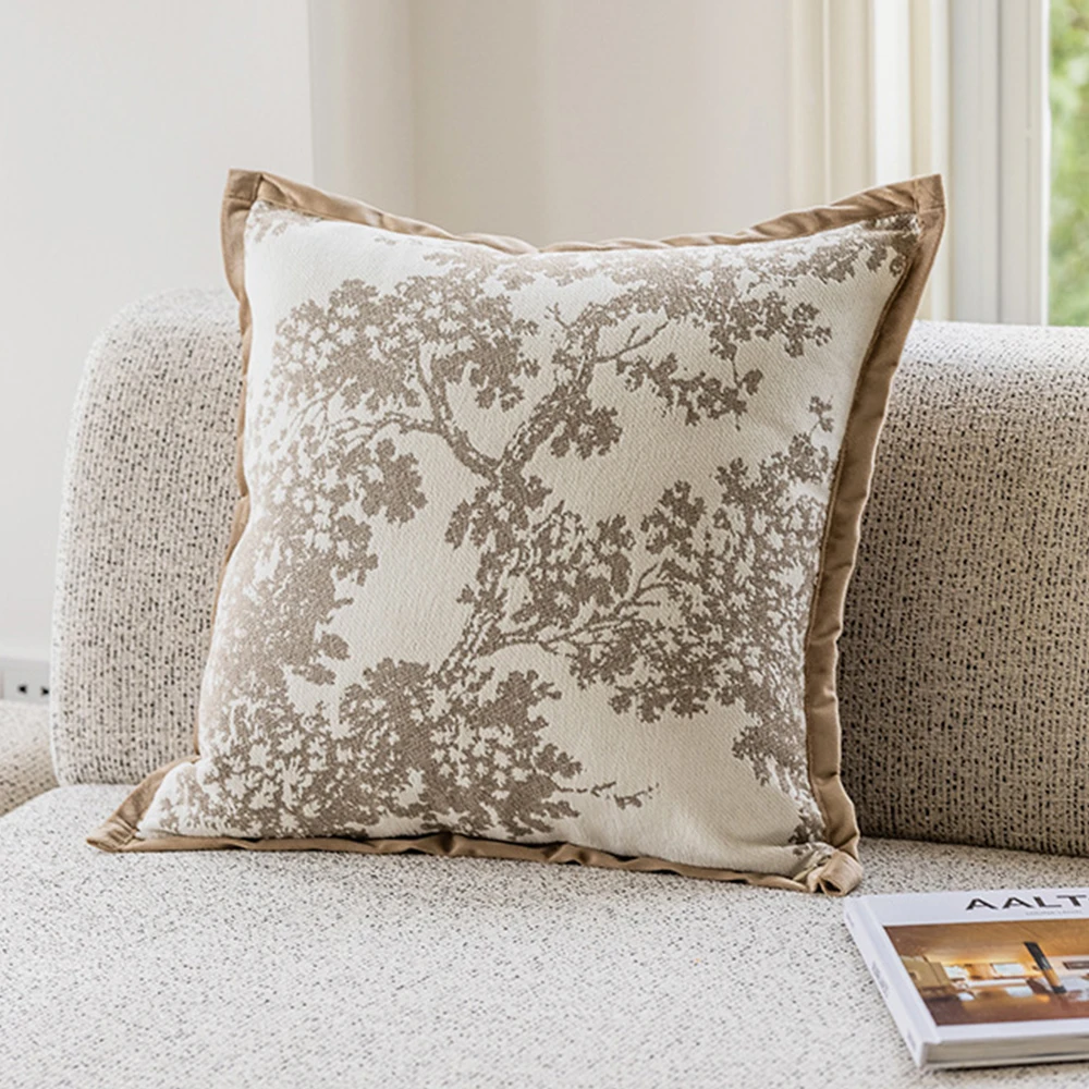 

Retro Chenille Throw Pillow Covers Luxury Jacquard Fabric Design Square Cushion Case for Home Living Room Bed Sofa Cushion Decor