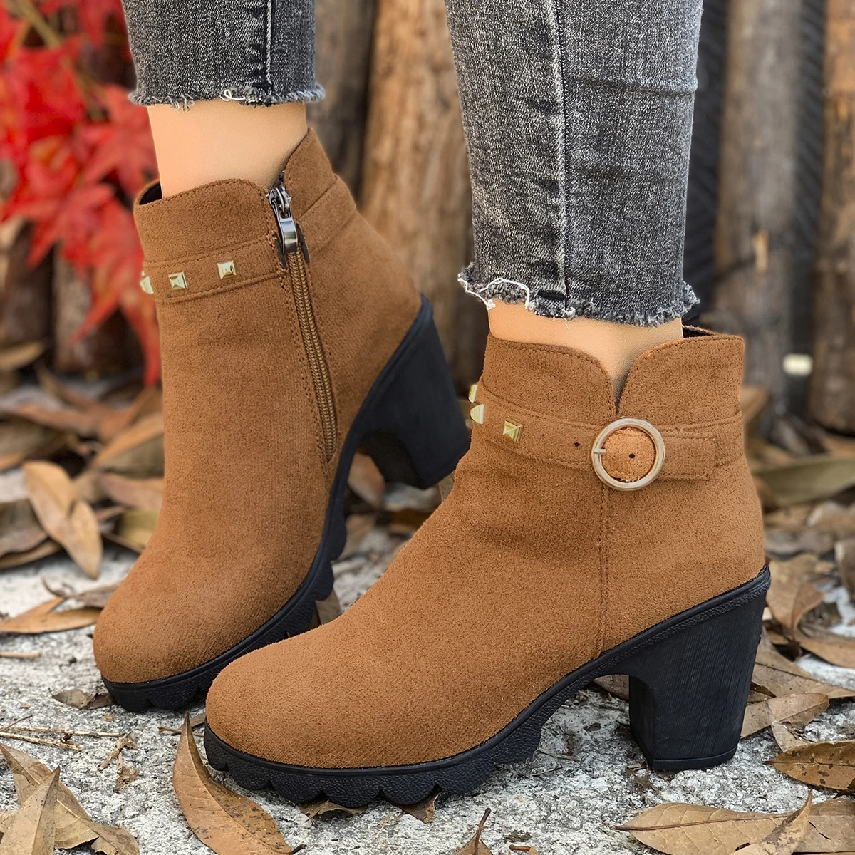 Winter Elegant Solid Color Sexy High-heeled Short Boots Fashionable New Comfortable Hot Selling Plus Size Women's Boots