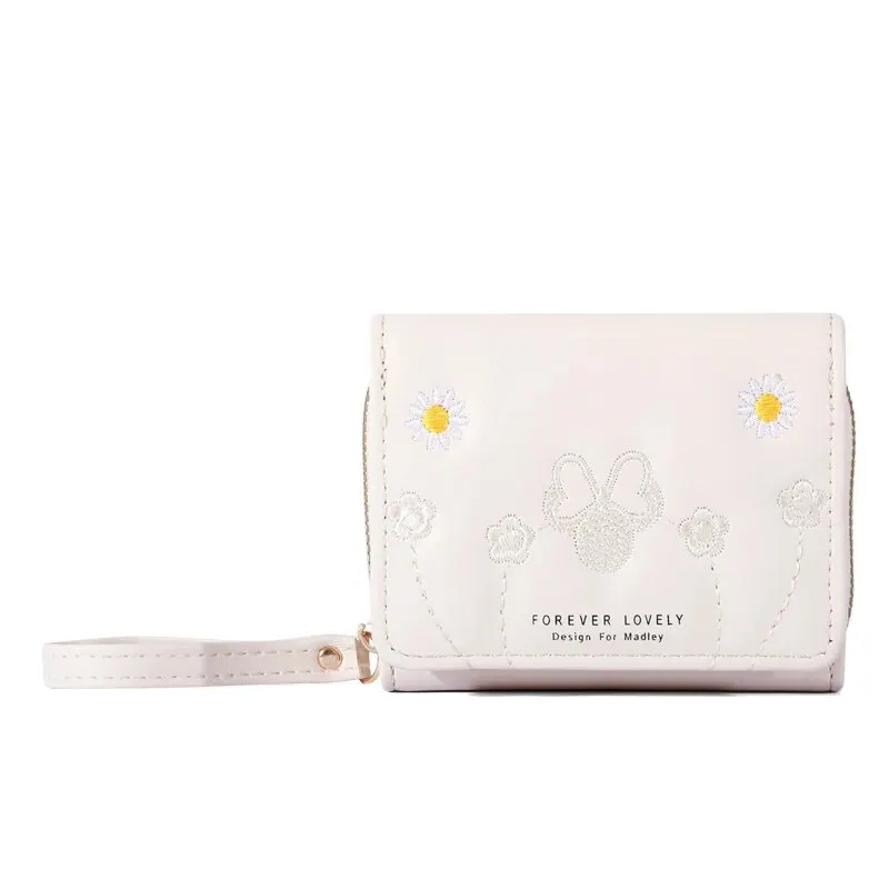 Men's Fashion Embroidered Love Trifold Wallet with Multi Card Slots