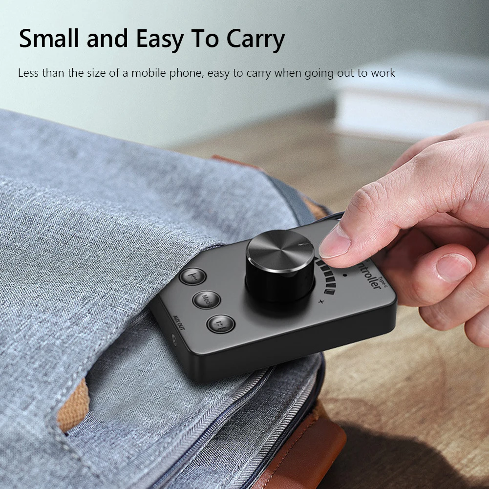 USB 볼륨 조절 손잡이 멀티미디어 제어 손잡이, 3.5mm AUX Bluetooth-Compatible5.1 PC 사운드 제어, 재생, 일시 정지, 뒤로가기