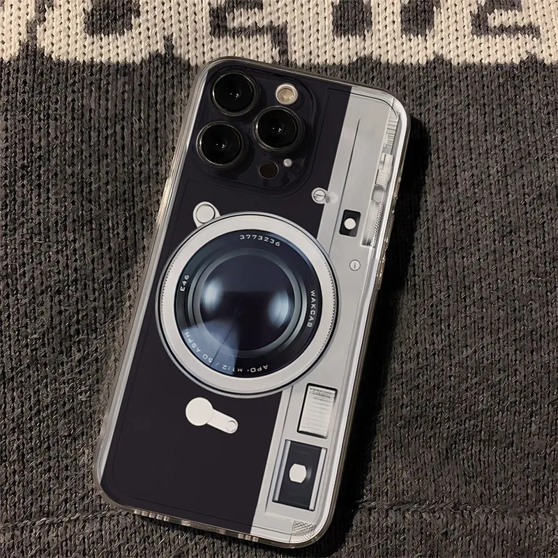 Vintage Radio Camera Design Fashion Phone Case - Clear TPU Cover