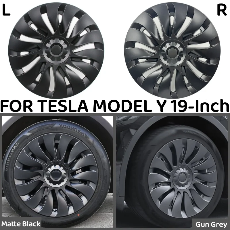 Tesla Model Y 2018-2023 용 4PCS 19 인치 허브 캡 교체 성능 휠 캡 자동차 Hubcap 전체 림 커버 액세서리