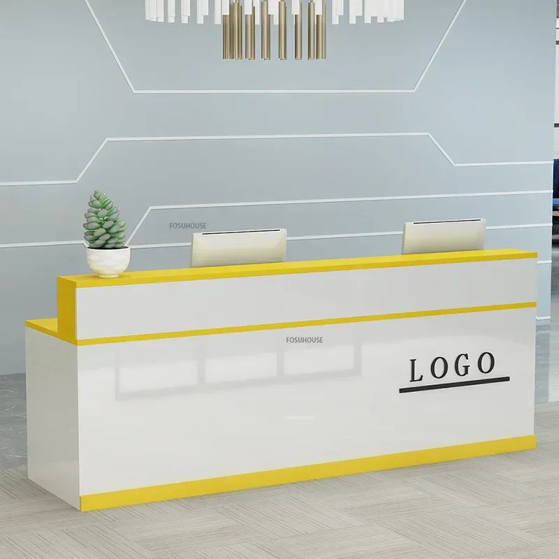 Company Front Desk Reception Desk Office Table Luxury Clothing Store Counter Modern Reception Couter Salon Furniture