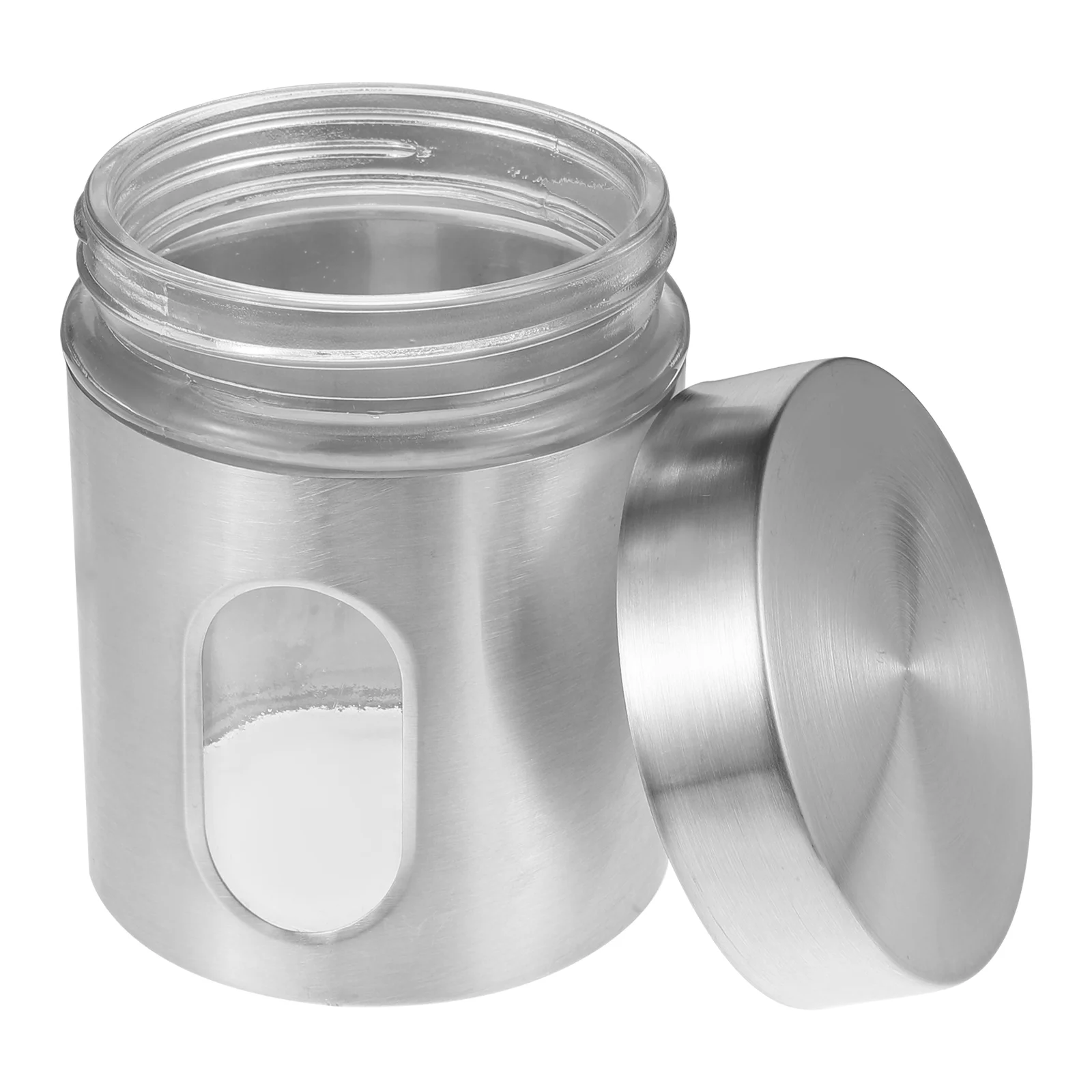 

Stainless Steel Storage Tank Irtight Kitchen Canister Cookie Jar Rust-proof Glass