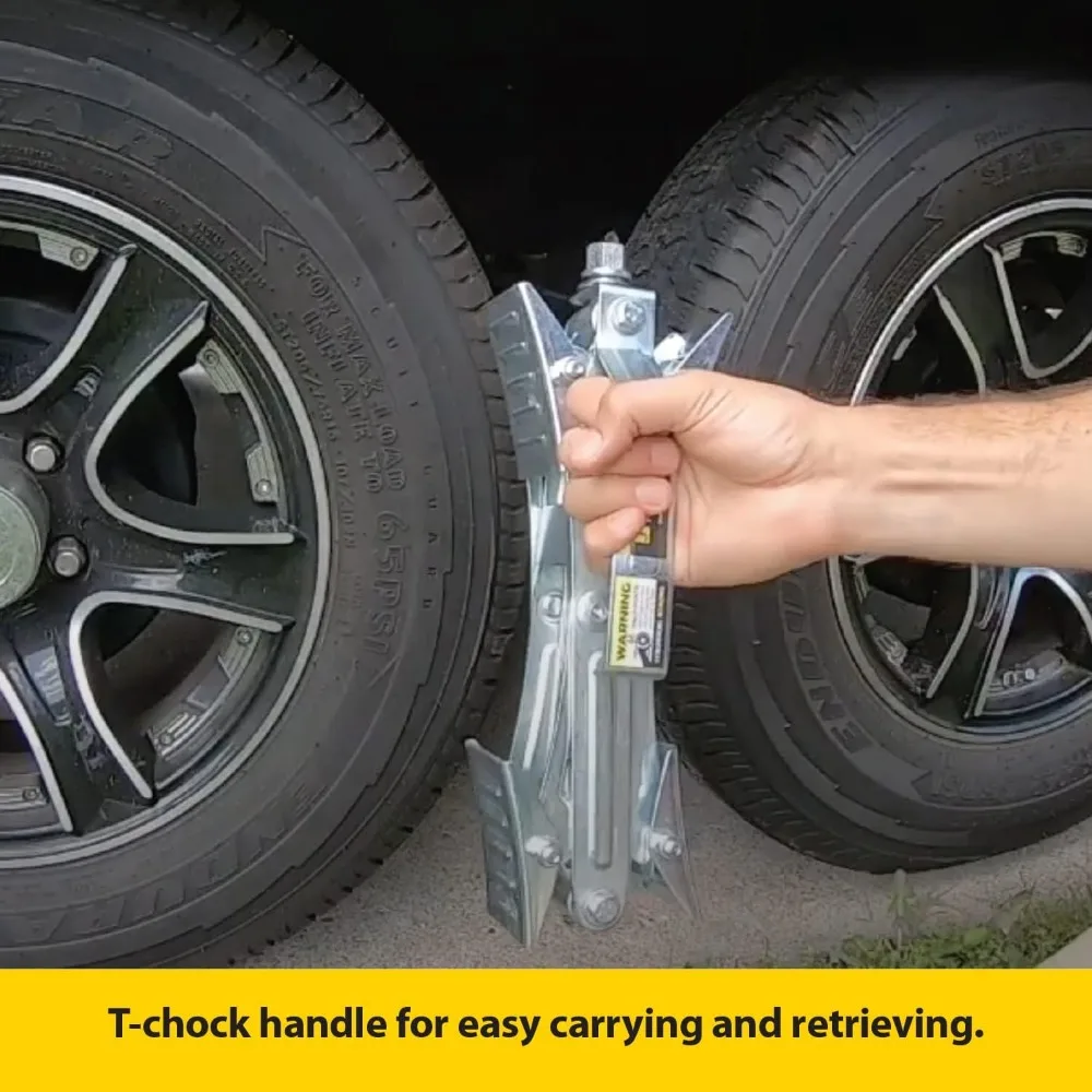 JBP-T217.2 Tandem Axle T-Chock - RV Wheel Chock - Camper Wheel Chock Stabilizer Scissor - T-Chocks for RV 6
