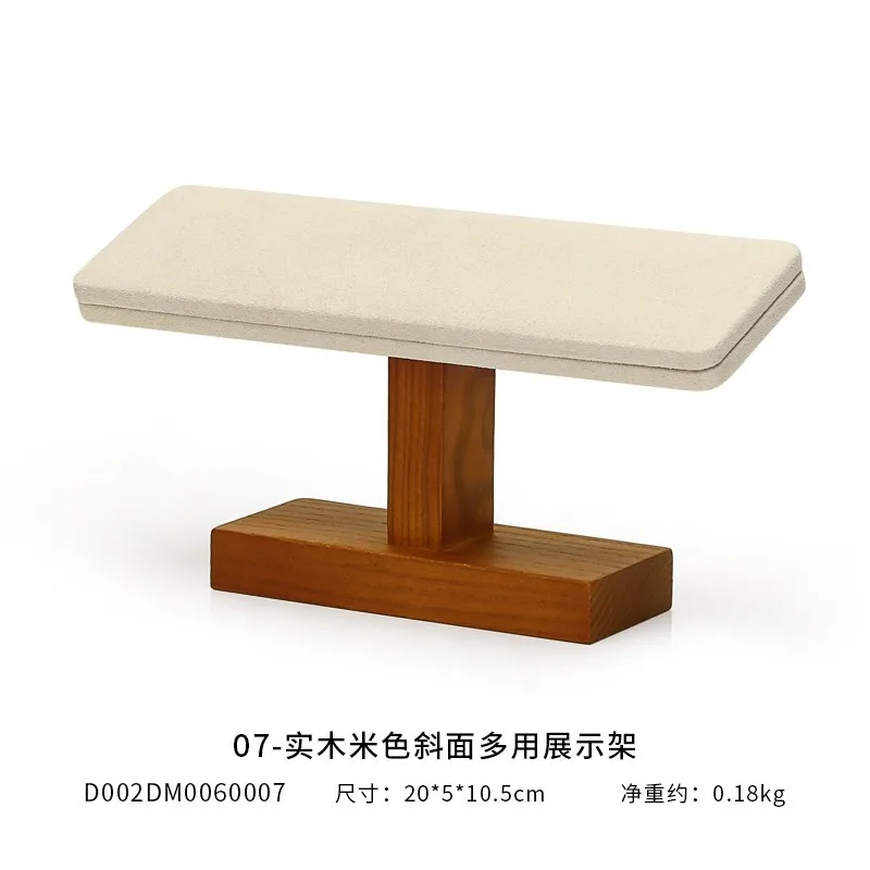 Supporto Per Gioielli In Legno Massello Con Barra A T - Espositore Per Orologi E Bracciali, Nero, 9x7x9,2 Cm