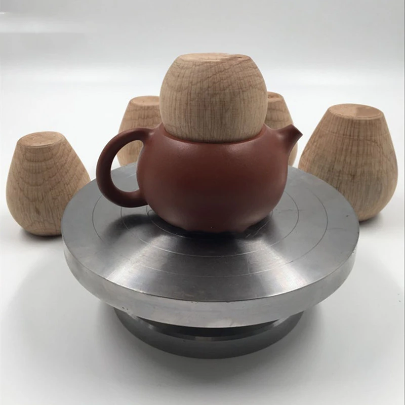 Pottery Spout Modifier Wooden Double-head Punch Mud Pat Wooden Eggs Teapot Crafts Modeling Repair Purple Clay Pot Making Tools