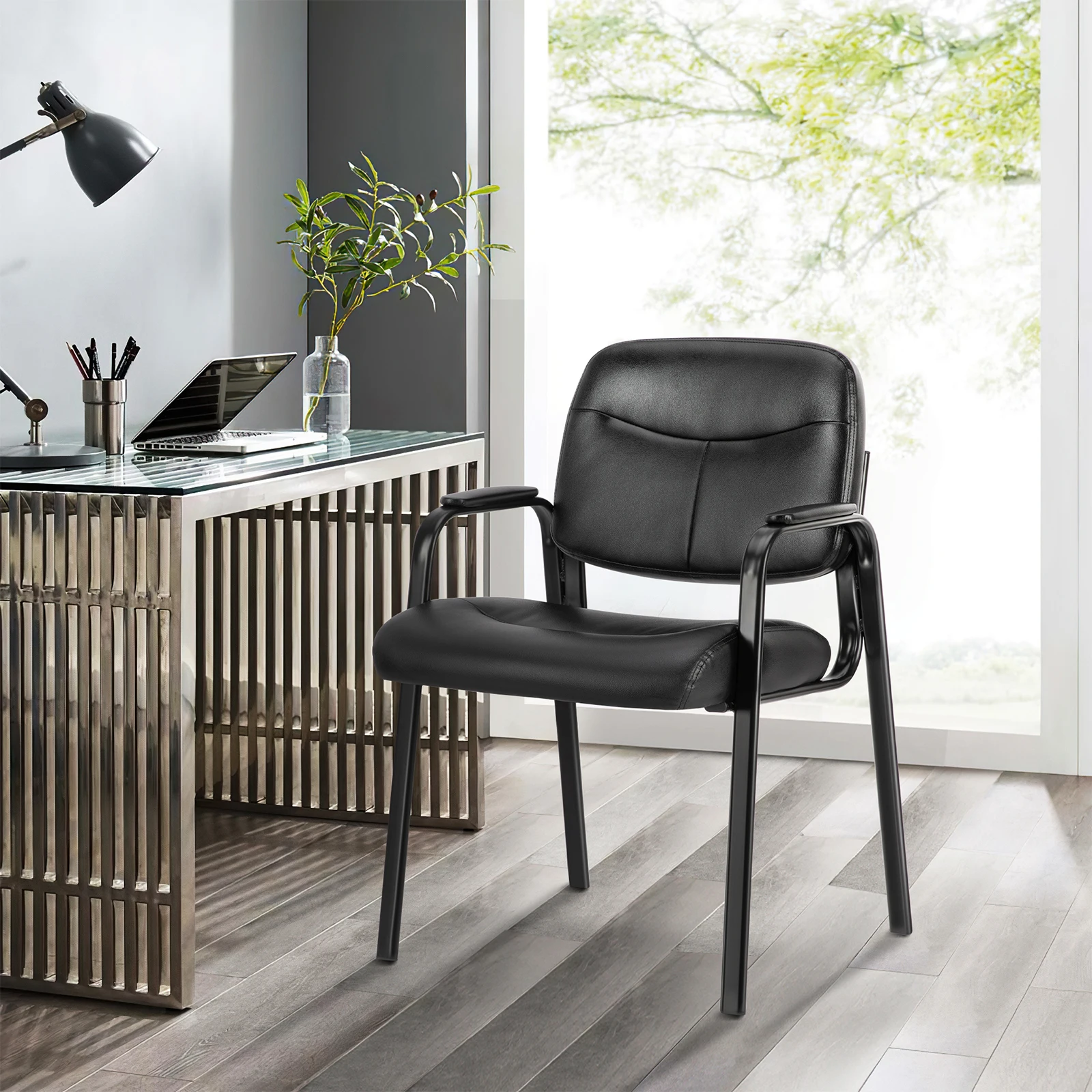 JIAN-Chaise d'Invités en Cuir PU, Cadre D.lique, Coussin en Éponge, Salle de Conférence, Table, Chaises pour Meubles