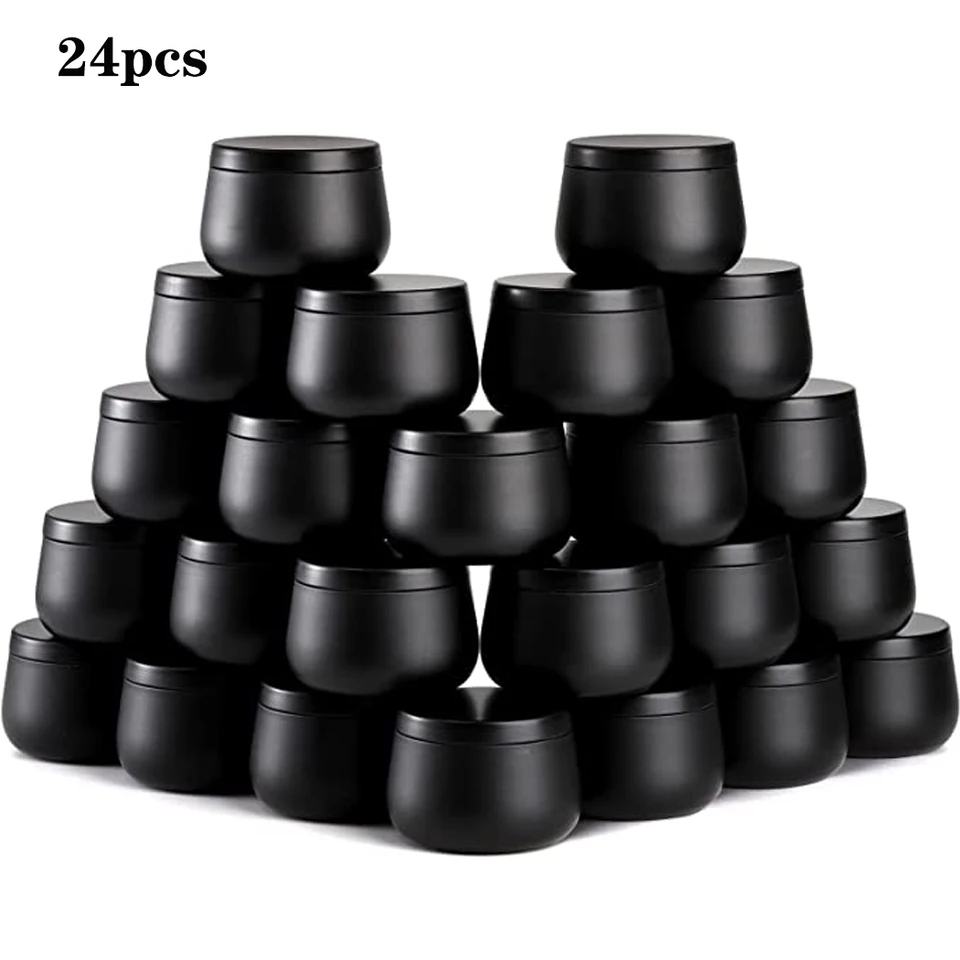 Bunhut Candle Tins,24 Pack 5oz Candle Tins for Making Candles,Bulk Candle  Jars with Lids,Candle Containers for DIY Candle Making,Black Candle Tins,Empty  Candle Jars for Making Candles (Black-5 oz) 