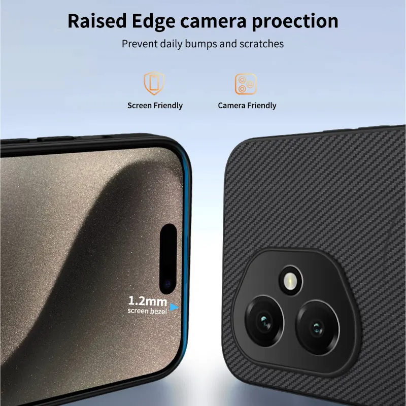 Magnetic Skin-Feel Carbon Fiber Textured Shockproof Case with Magsafe Compatibility