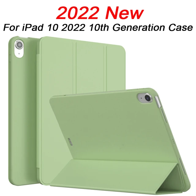 Étui intelligent à trois volets pour iPad 10e génération, coque arrière en  TPU souple avec porte-crayon, 2022 pouces, 10.9 pouces - AliExpress