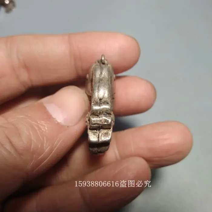 Antique Bronze Ware  Collection  White Copper Miao Silver Ornaments Carp Lotus Small Accessories Pendant Old Items Old Goods