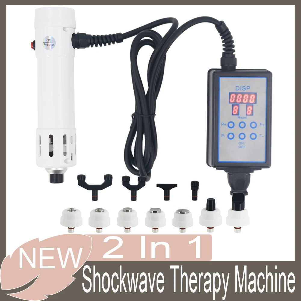 

2 In 1 Shockwave Therapy Machine With 11 Heads ED Treatment Shoulder Pain Relief Shock Wave Physiotherapy Chiropractic Tool