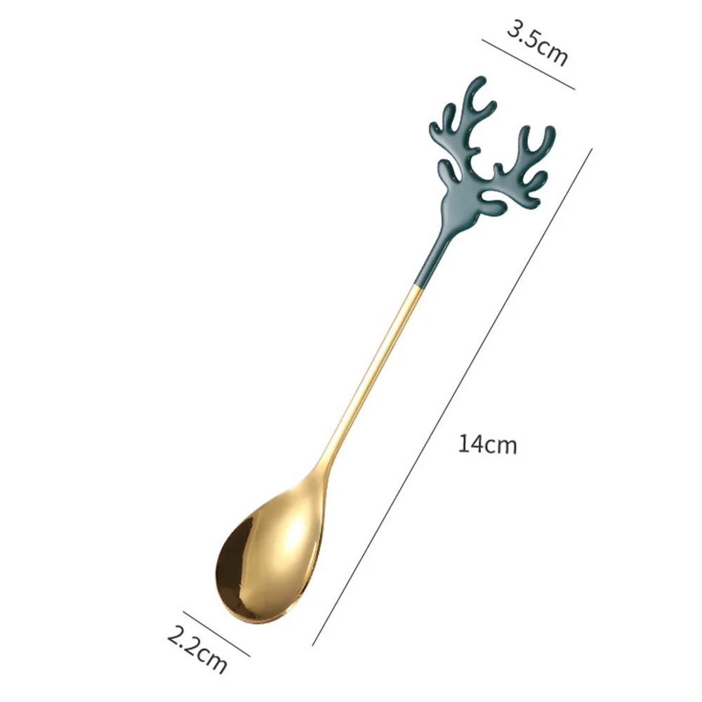 2pcs/Set Stainless Steel Spoon Deer Head Shape Dessert Bartender 8 Saf18bd8bcf874eec9454a0e2fd6ab951o