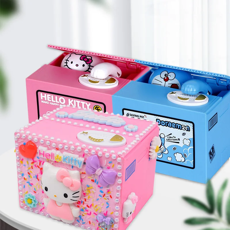 

MINISO Sanrios аниме Hello Kitty мультфильм милый Новый Diy Пэчворк банка для денег Kawaii банка для хранения материал детские подарки