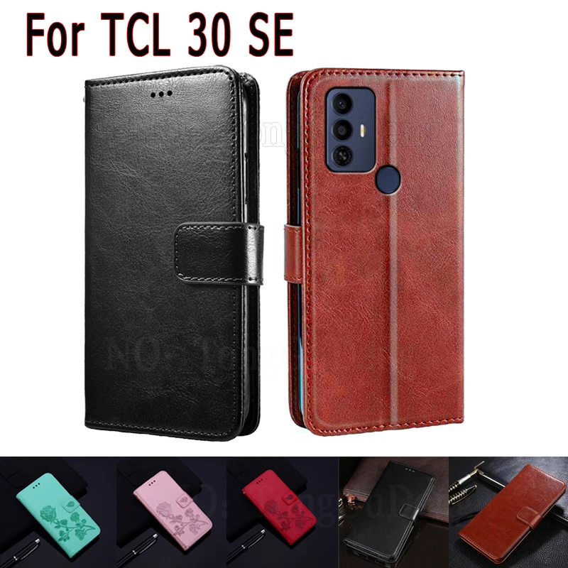 Phone Cover For TCL 30 SE Case Magnetic Card Flip Wallet Leather Protective Etui Book For TCL 30SE Case Etui Coque 6165H1 6165H best iphone se case