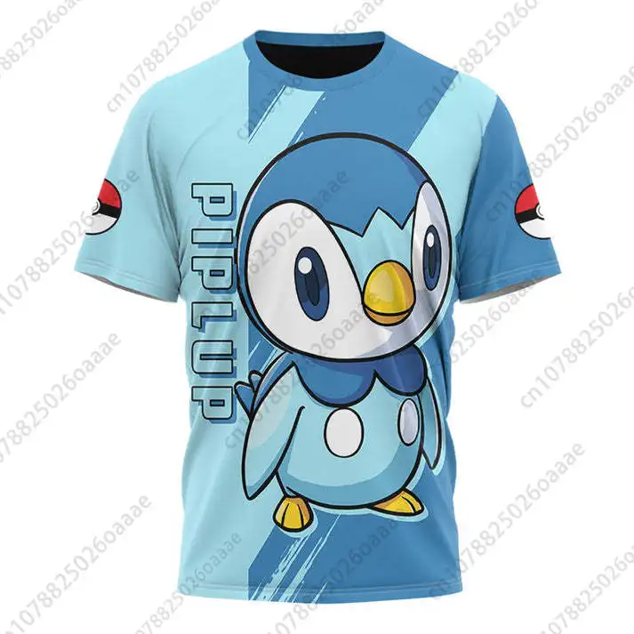 

Футболки Pokemon Piplup Gyarados для мужчин и женщин, 3D футболки для спорта и отдыха, детские футболки с коротким рукавом