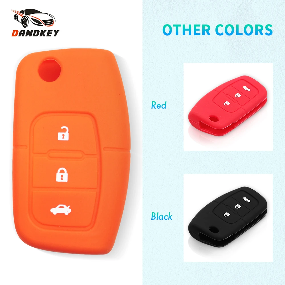 

Dandkey Silicone Car Remote Fob Key Holder Cover Protector for Ford Focus 2 3 mondeo Fiesta Galaxy Ecosport Kuga Escape Key Case