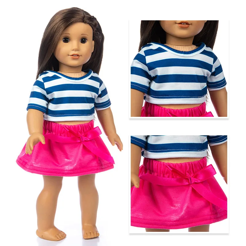 New Grid Dress Fit For American Girl Doll Clothes 18inch Doll