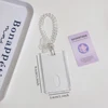 1Style 1Pcs/pack Crystal Butterfly Keychain Slipcover Transparent Acrylic Card Holder Double Side Small Card Bus Card ID Card 6