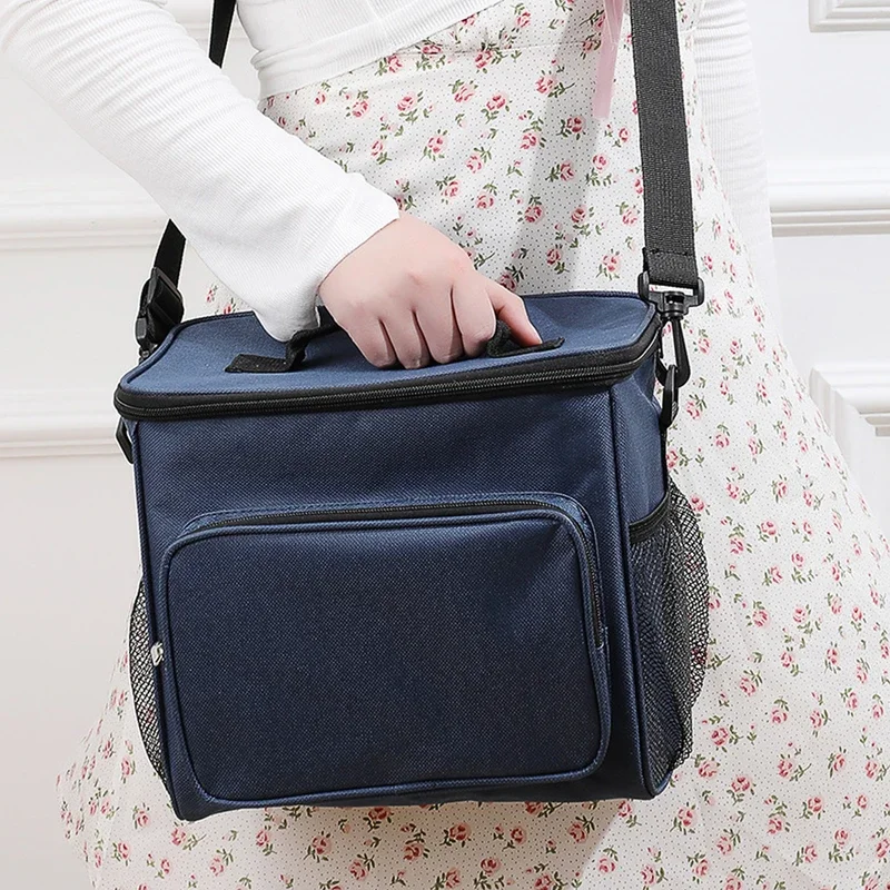 Portable lunch bag food thermal box durable waterproof office cooler lunchbox with adjustable shoulder strap insulated case. ZMT