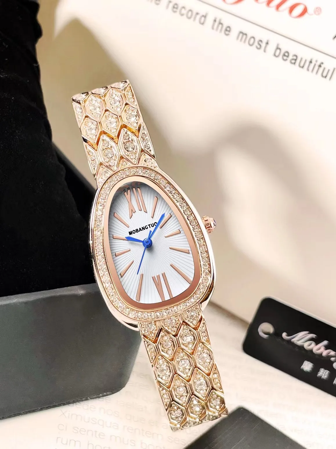 Mobangtuo Orologio Al Quarzo Da Donna Luxury Diamond Classic Vintage Clock Oro Rosa Iced Out Reloj Orologio Da Polso Da Donna