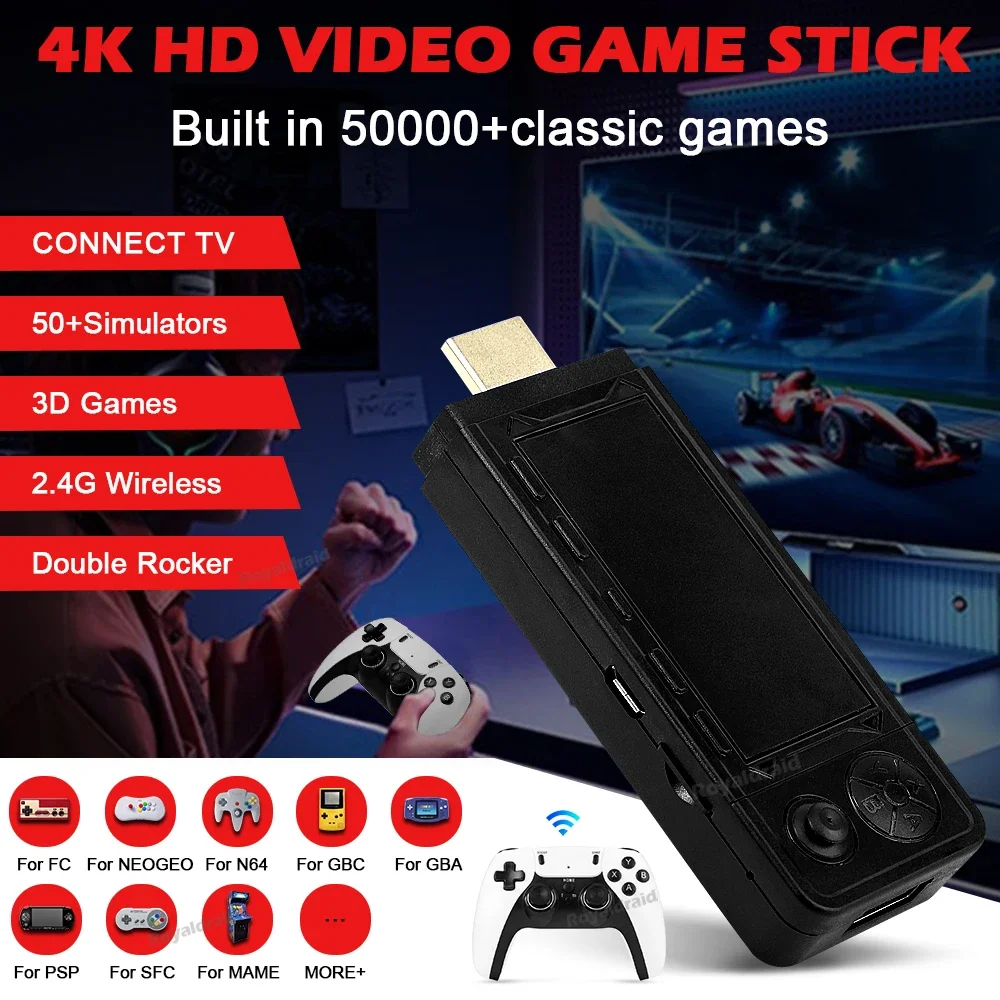NEW X9 PRO Video Game Stick Console 4K HD 50000+ Games 256G Wireless Controller Retro TV Game Console 45 Emulator For PSP/N64/DC 4
