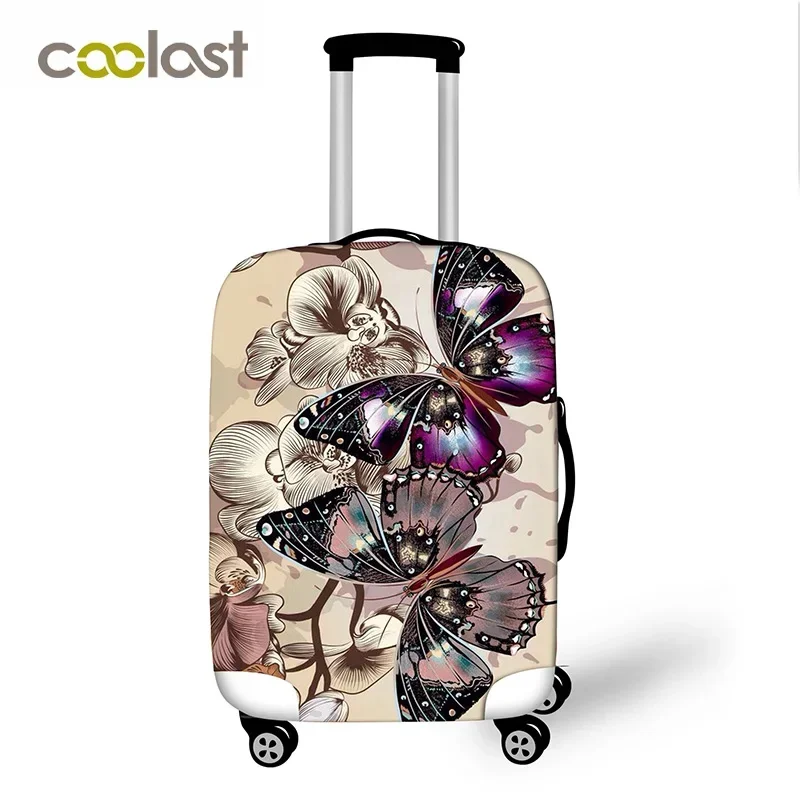 Luxury Brand Women Butterfly Cover for Suitcase Girls Dust-proof Travel Luggage Protective Covers 18-32 Inch Suitcase Cover 2