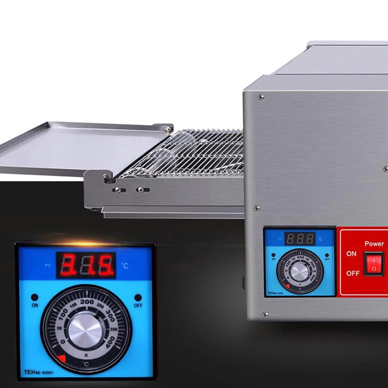 Electric Conveyor Pizza Oven Commercial 12 Inch Pizza Stove Oven Large Dispenser Cake Bread Pizza Making Machine 6