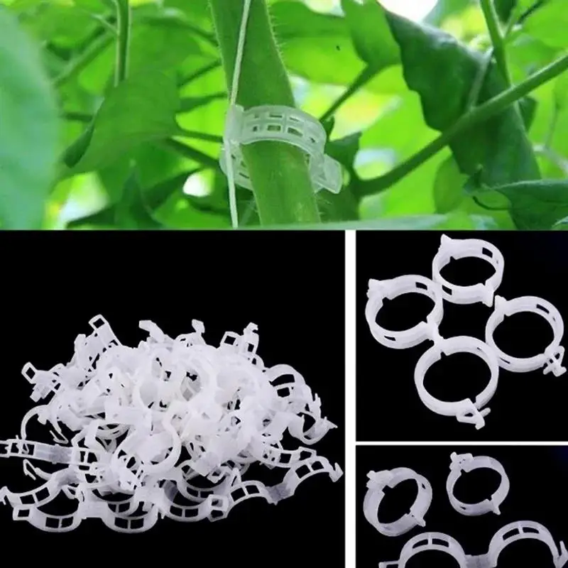 100pcs Veggie Garden Plant Support Clips For Trellis Twine Greenhouse