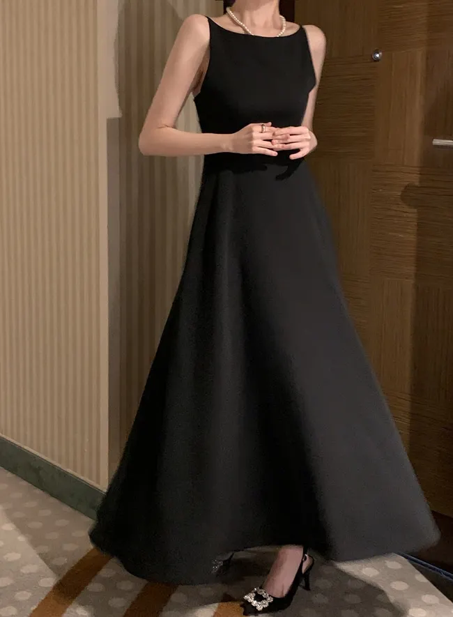 Elegant Solid Long Dresses for Women Wedding Evening Party Dress Sleeveless Casual A-line Summer Korean One Piece Vestido Mujer