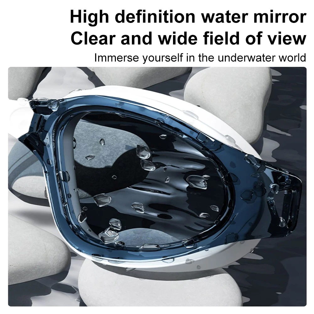 Swimming Goggles Cap Adult HD Anti-fog Swimming Goggles Set Waterproof Silicone Swim Glasses with Earplugs Anti-UV Swim Eyewear