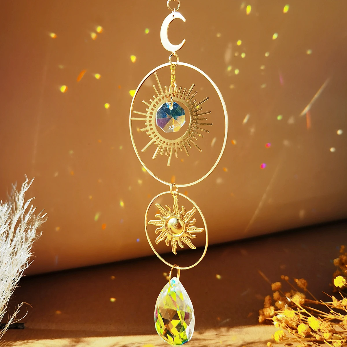 Sun Catcher Fiore Chakra – Acrilico Infrangibile Diametro 15 Cm, Decorazione Da Finestra O Giardino, Idea Regalo Meditazione