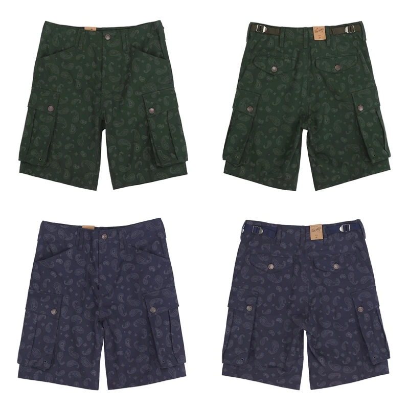 

BOB DONG M-51 Paisley Cargo Shorts Summer Mens Multi-Pocket Vintage Military Style Pants