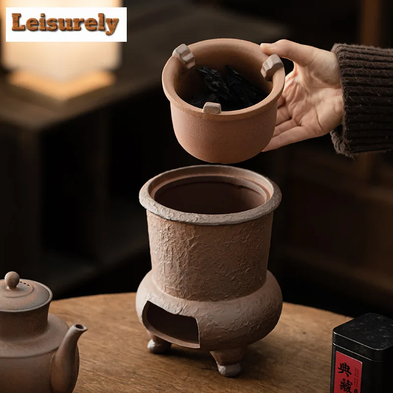 Old Rock Mud Boiling Water Kettle Large Capacity Tea Soaking Pot Household Herbal Medicine Kettle Tea Ceremony Supplies Craft