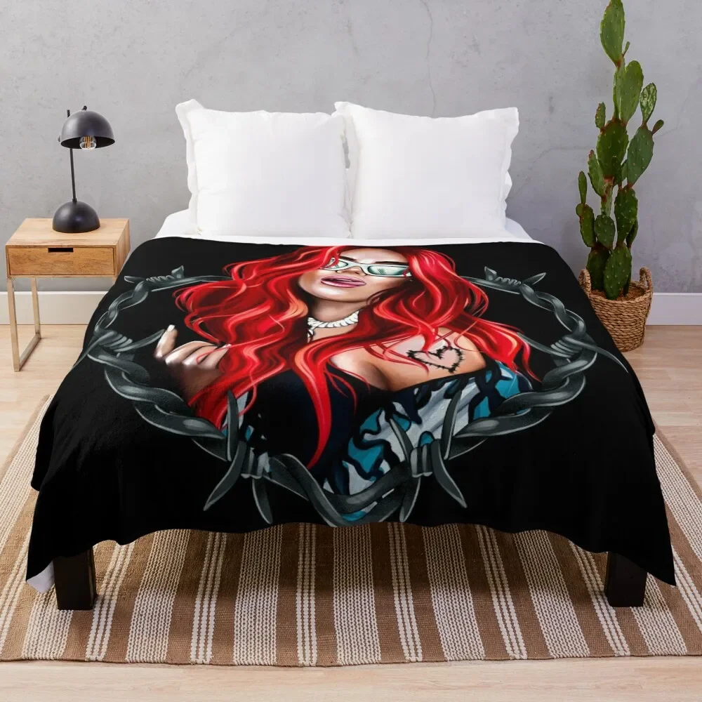 

karol g bichota and heart tattoo, Karol red Bare Wire Heart, Bichota , New look with Red Hair Il Throw Blanket Shaggy Blankets