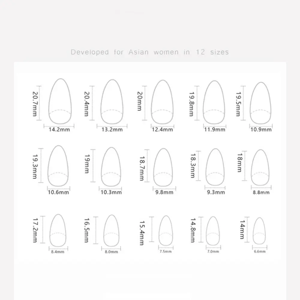 Manicure Long Oval False Nails French Pure Color Press on Nails Detachable Grey Cat Eye Nail Tips DIY