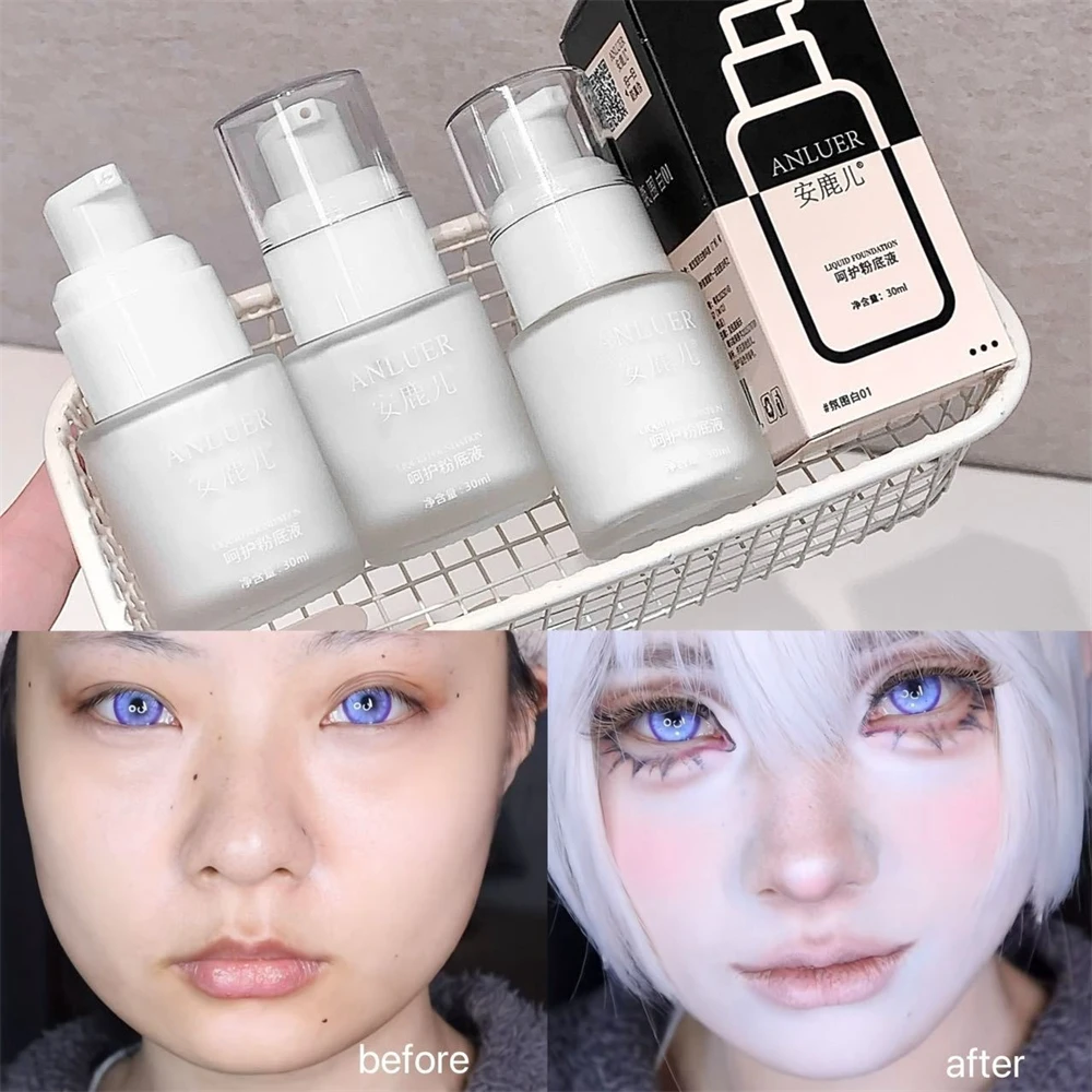 Fondotinta Liquido Opaco Bianco a Copertura Totale, Lunga Durata, Impermeabile, per Cosplay e Trucco Professionale, Effetto Impeccabile - immagine 4