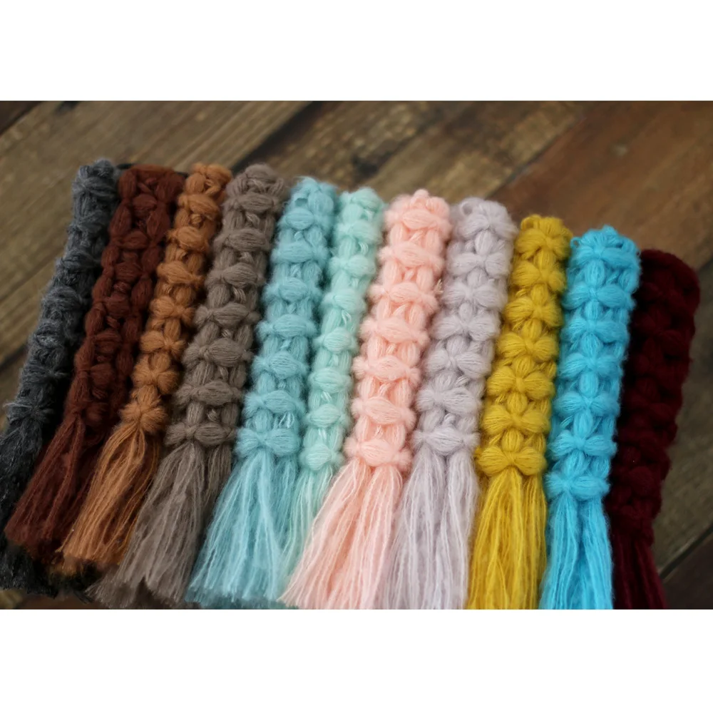 Mohair Hand-woven Blanket Newborn Baby Photography Props Square Petal Shape Decorative Background Pad Blanket Photoshoot Studio