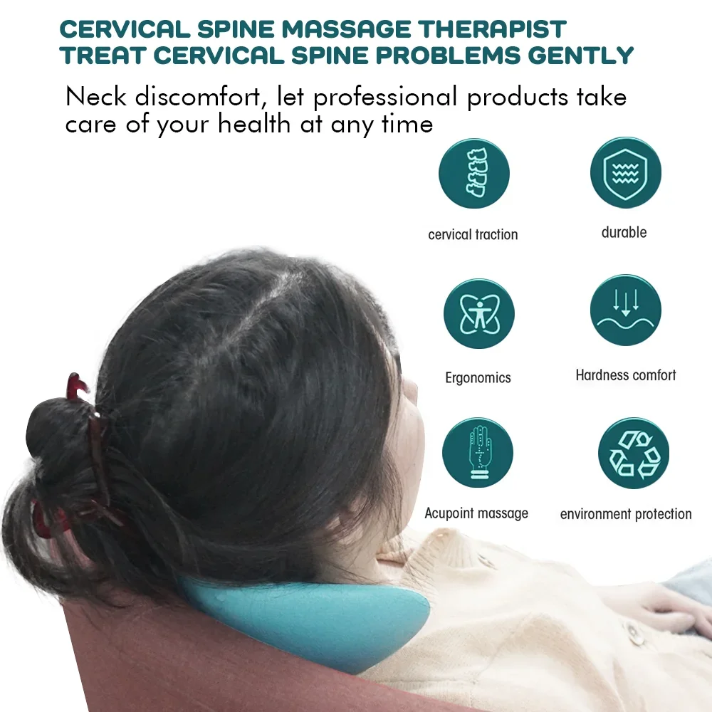 PC Pillow Cervical Traction, Cervical Muscle Relaxer Massager,Shoulder Neck Traction Correction for Relief Spine Alignment 4