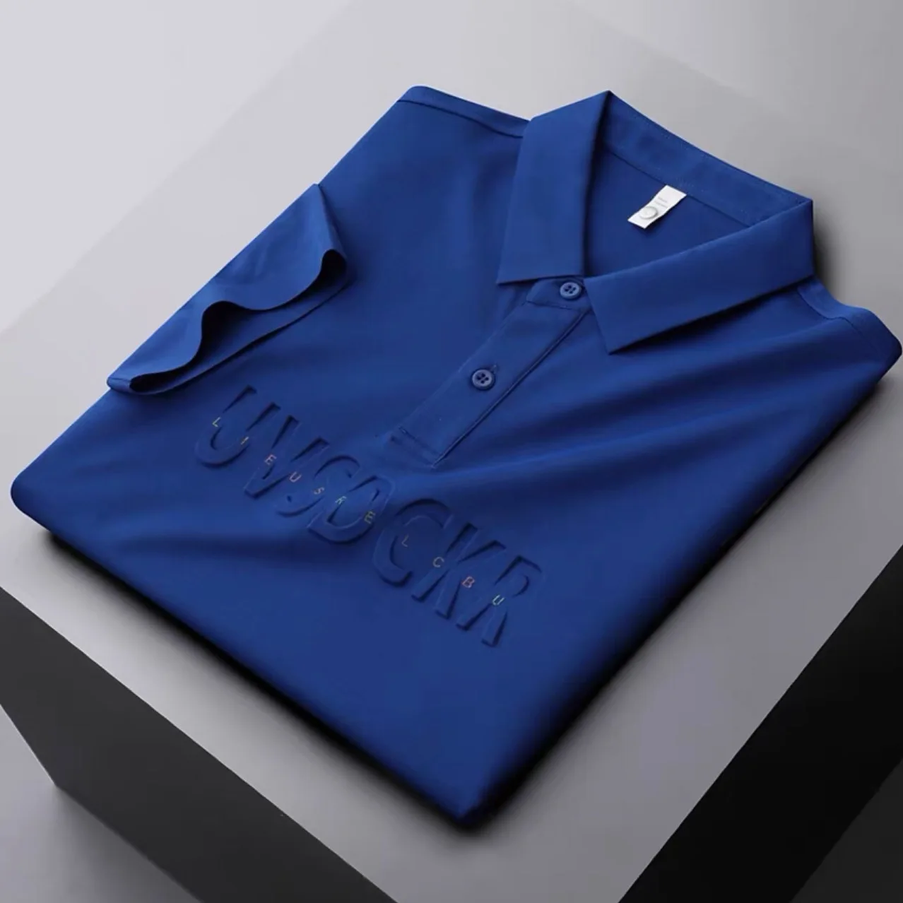 

High end mercerized cotton summer polo shirt men's high quality trend three-dimensional printed short sleeve T-shirt Lapel top